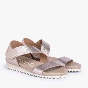 Pedro Garcia Jedda Asymmetrical Sandals Metallic